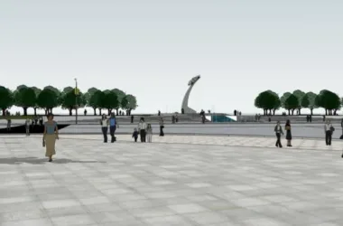 Modern Square Landscape Design in SketchUp-BIM WORLD