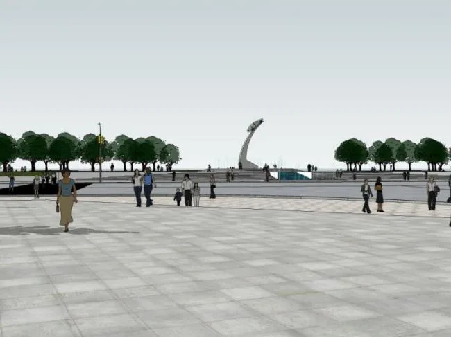 Modern Square Landscape Design in SketchUp-BIM WORLD