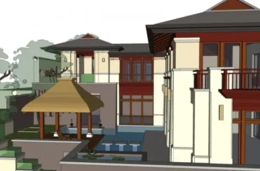 Modern Solo Villa Design in SketchUp Model-BIM WORLD
