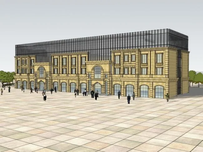 European Classical Multi-Story Hotel Model in SketchUp