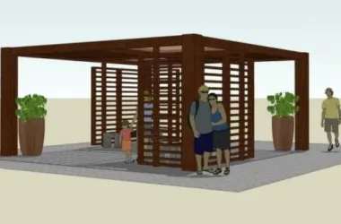 SketchUp Material Models: Wooden Gallery Landscape Components-BIM WORLD