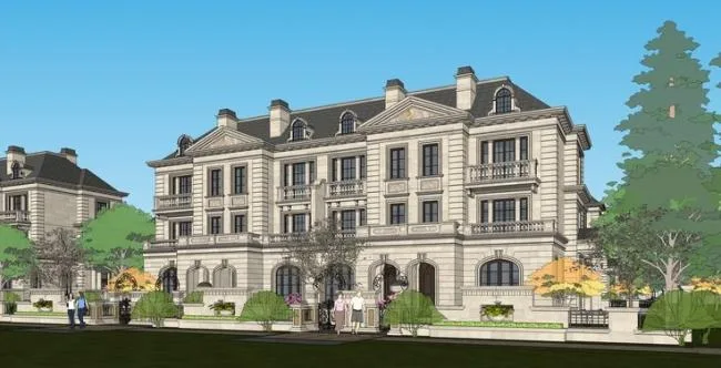 Sketchup Villa Model | Row Villa, French Classical Style