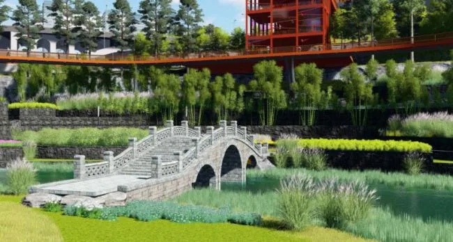 Sketchup Landscape Model | Park Landscape, Modern Style