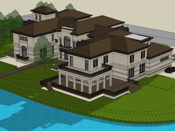 Sketchup Business Model | Multi story Entertainment Business Club, European Classical Style