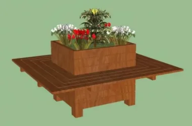 SketchUp Material Model: Flower Pool Seating Chair for Landscape Design-BIM WORLD