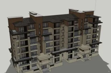 SketchUp Multi-Story Residential Building in Classical Style-BIM WORLD
