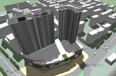 SketchUp Model of a Modern High-Rise Commercial and Residential Complex-BIM WORLD