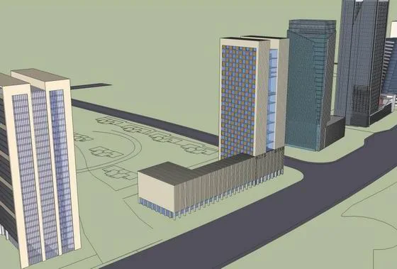 Sketchup Complex Model | High rise Office Building, Shopping Center, Commercial, Complex, Modern Style