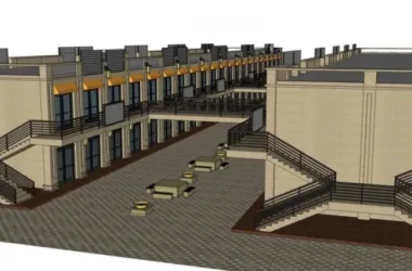 SketchUp Business Model: Neoclassical Low-Rise Commercial Pedestrian Street Design-BIM WORLD