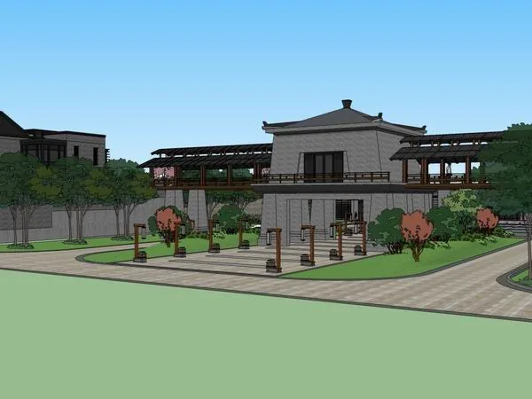 Sketchup Villa Model | Villa Clubhouse, Classical Style