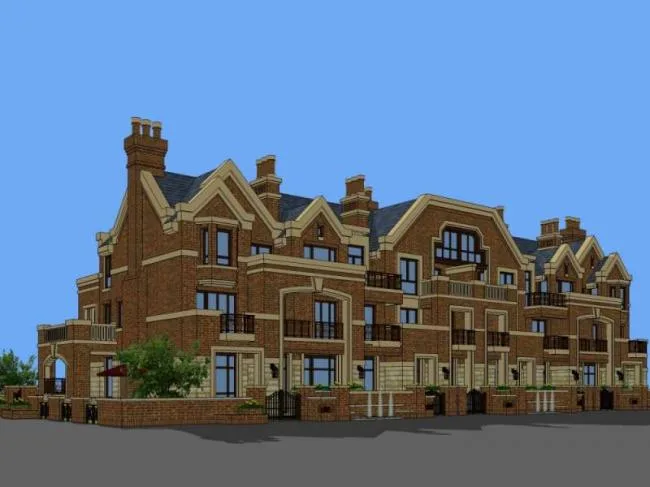Sketchup Villa Model | Multi row Villa, European Classical Style