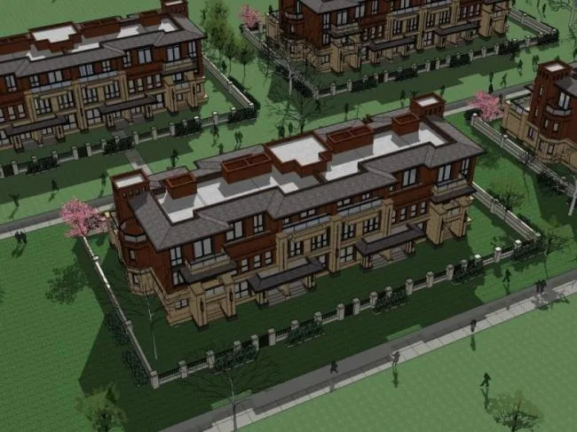Sketchup Villa Model | Multi row Villa, Modern Style