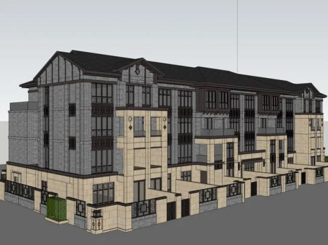 SketchUp Model of a Chinese-Style Row Villa
