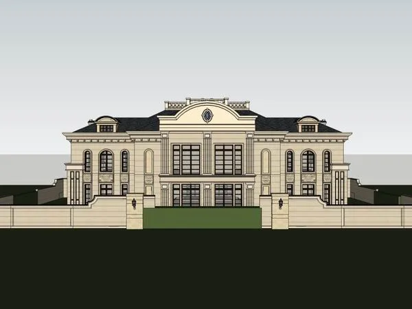 SketchUp Model: Multi-Story Office Building in French Classical Style