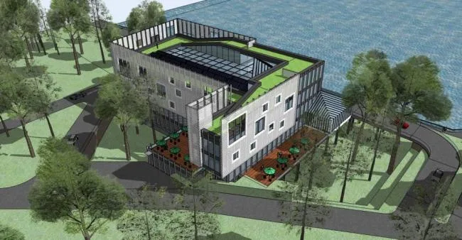 Sketchup Business Model | Multi story clubhouse, commercial building, modern style