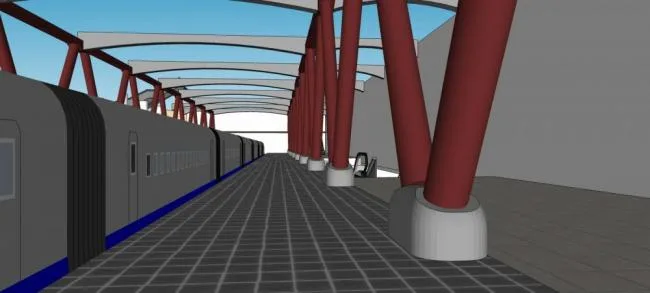 Sketchup Station Road Bridge | Multi story subway station, transportation architecture, modern style