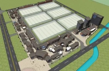 SketchUp Business Model: Modern Multi-Story Commercial Pedestrian Street Design-BIM WORLD