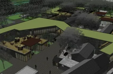 Modern Community Center Business Model in SketchUp-BIM WORLD
