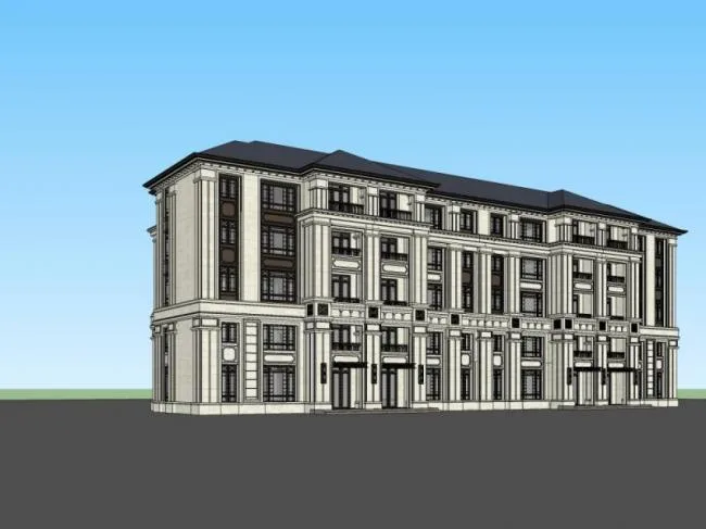 Sketchup Villa Model | Multi row Villa, Modern Style