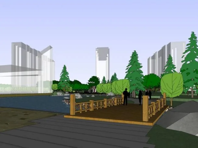 Sketchup Landscape Model | Community Landscape, Residential Landscape, Modern Style