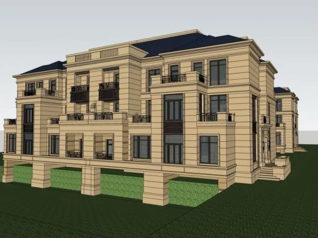 Sketchup Residential Model | Multi story Residence, Classical Style