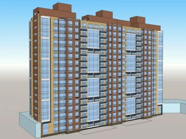 Sketchup Residential Model | Multi-story and High-rise Residential Buildings, Modern Style