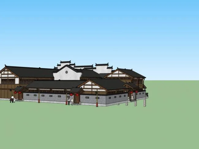Sketchup Ancient Architecture Model | Ancient Courtyard, Chinese Style