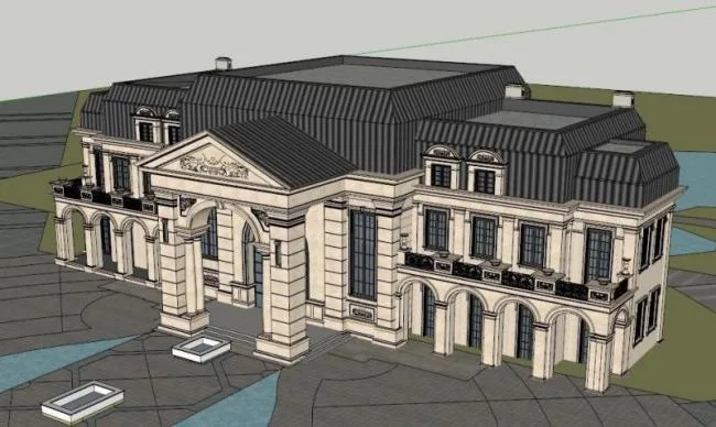 Sketchup Business Model | Multi story Clubhouse, French Classical Style