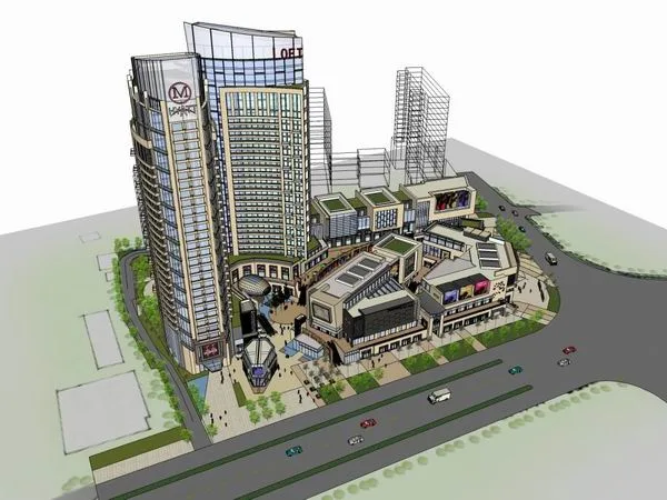 Sketchup Complex Model | Multi story High rise Complex, Office Building, Hotel, Commercial, Classical Style
