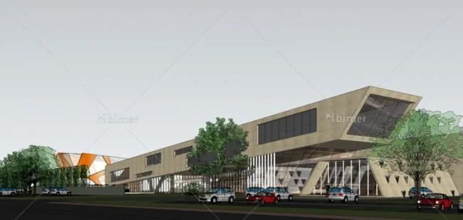 Sketchup Business Model | Multi story Vanke Sales Office Clubhouse, Modern Style, Commercial Building