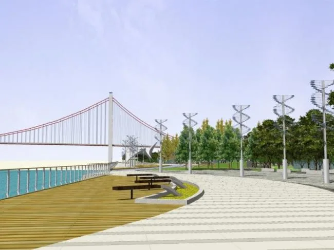 Sketchup Landscape Model | Square Landscape, Waterfront Landscape, Modern Style