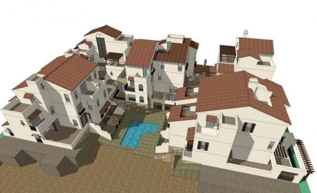 Sketchup Villa Model | Multi row Villa, Spanish Style, Classical Style
