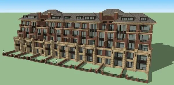 Sketchup Residential Model | Multi story Residence, Western style House, Classical Style