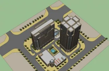 Modern High-Rise Hotel Model in SketchUp-BIM WORLD