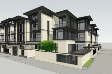 Modern Multi-Story Residential Townhouse Model in SketchUp-BIM WORLD
