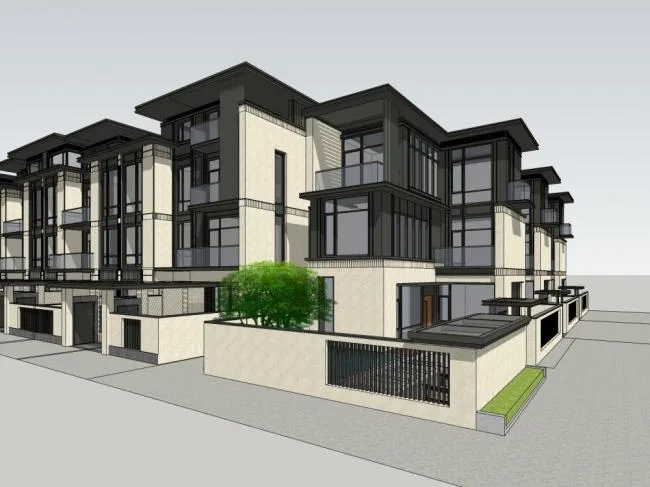 Sketchup Residential Model | Multi-story Residence, Modern Style, Residential Building, Townhouse