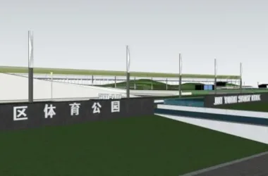 Modern Sports Park Landscape Model in SketchUp: Basketball, Football, Badminton, and Tennis Courts-BIM WORLD