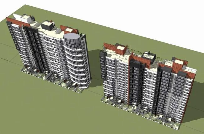 Sketchup Residential Model | High rise Residential Buildings, Modern Style, Residential Buildings