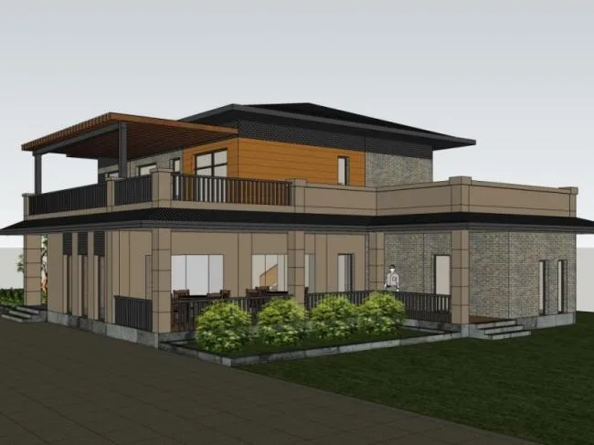 Modern Chinese-Style Solo Villa SketchUp Model
