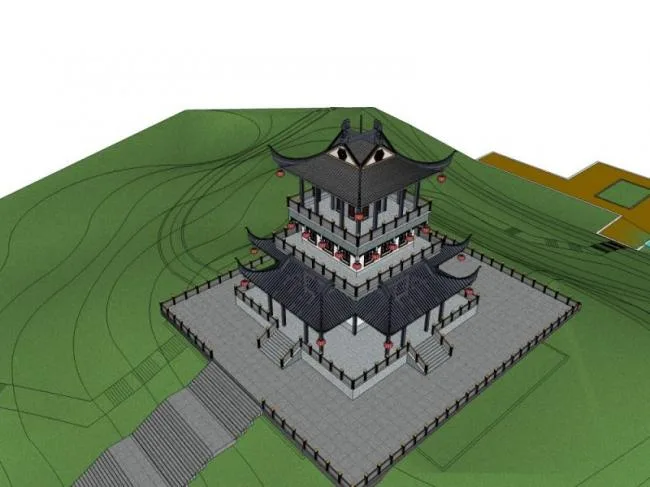Sketchup Ancient Architecture Model | Multi story Pavilion, Chinese Style, Ancient Architecture
