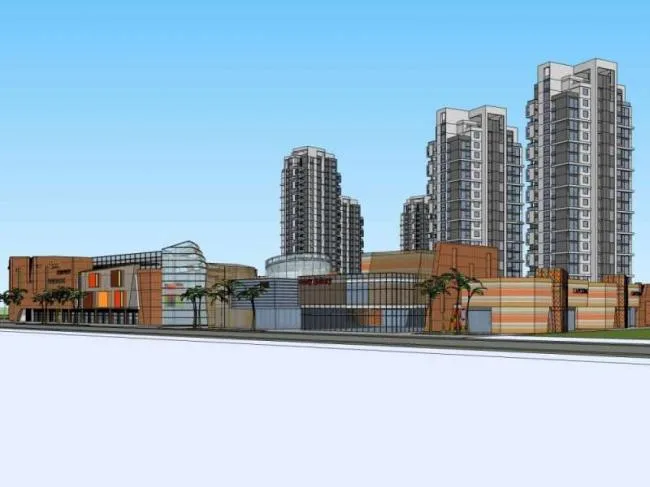 Sketchup Complex Model | High rise apartment residential, commercial, multi story complex, modern style