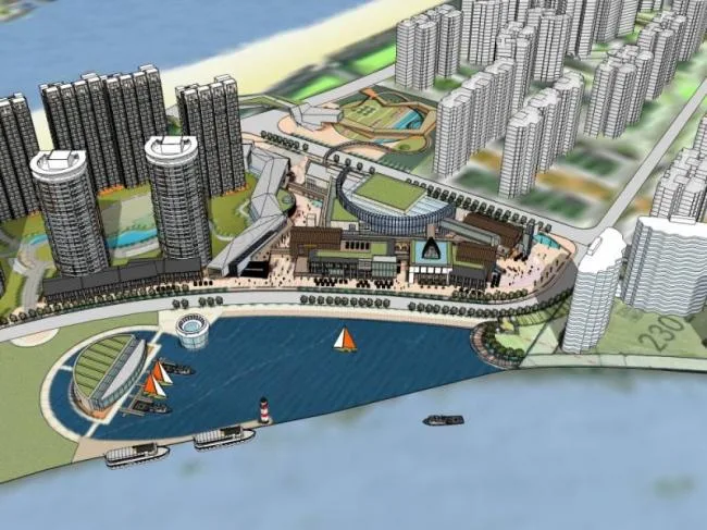 Sketchup Complex Model | Multi story Commercial Complex, Office Building, Residential Apartment, Modern Style