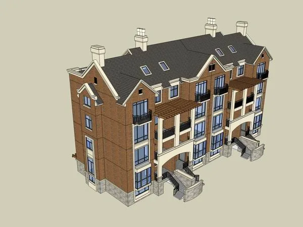Sketchup Villa Model | Townhouse, Classical Style