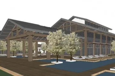 SketchUp Model: Multi-Story Antique Hot Spring Club Hotel in Modern Chinese Style-BIM WORLD