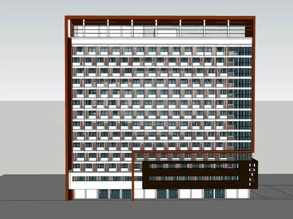 Sketchup Hotel Model | High rise Hotel, Modern Style