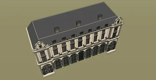 Sketchup Residential Model | Multi story Residence, Classical Style, French Style
