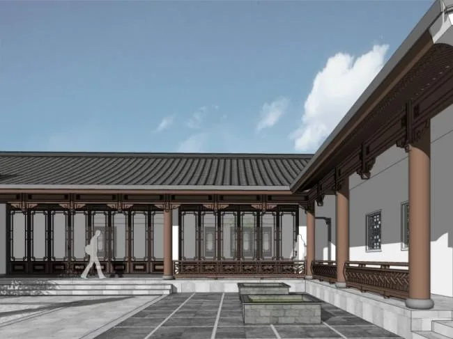 Sketchup Residential Model | Multi story Courtyard, Residential, Chinese Style