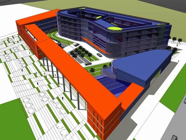 Sketchup Office Model | Multi story Fire Command Center, Office, Modern Style