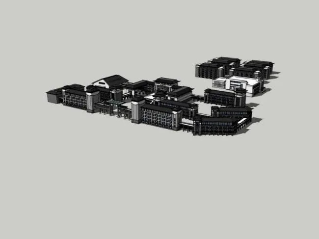 Sketchup Cultural Model | Multi story Museum, Cultural Architecture, Chinese Style