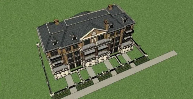 Sketchup Villa Model | Townhouse, Classical Style